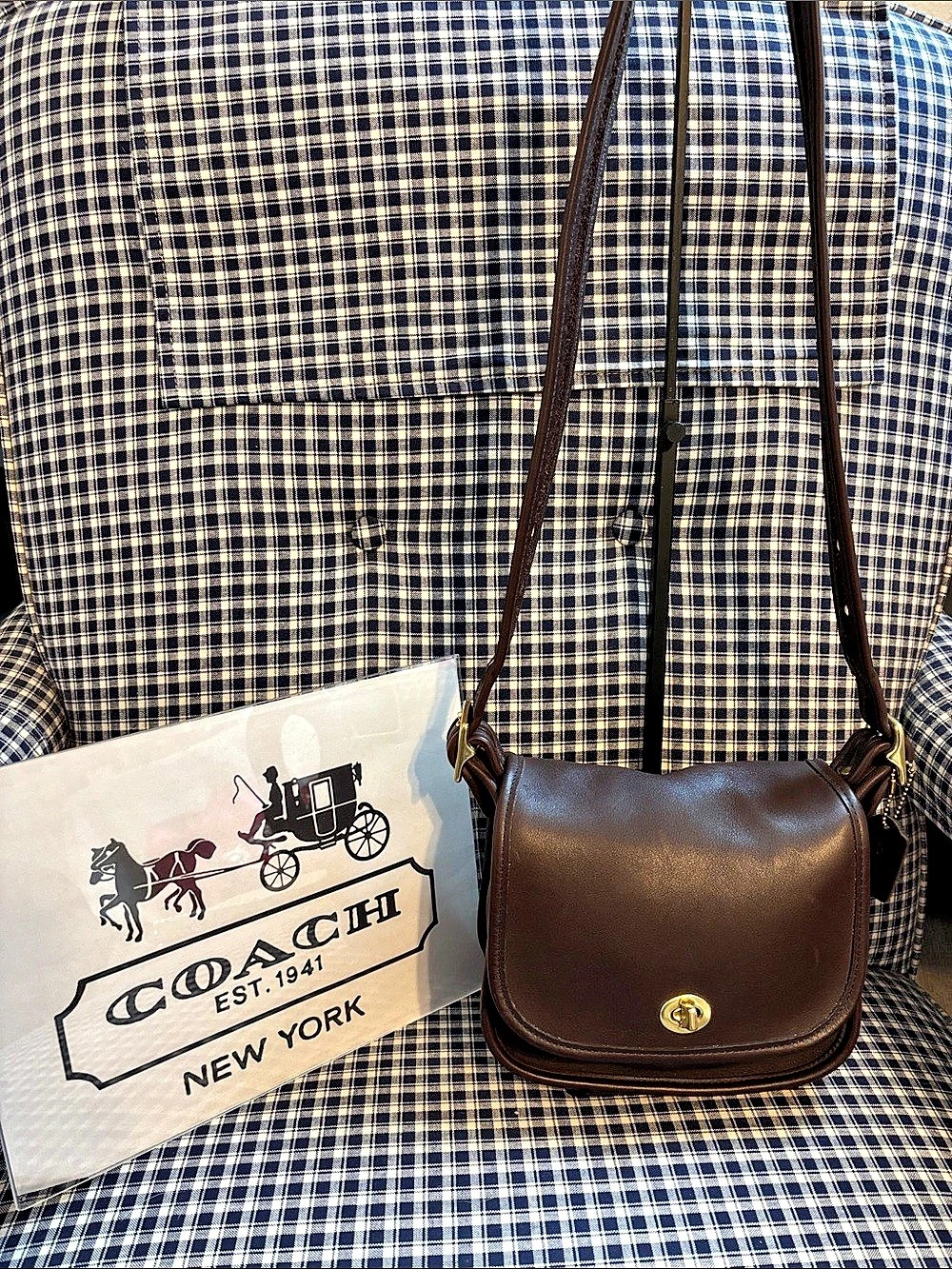 COACH vintage 9965 Legacy Small Flap Brown leather Crossbody Bag